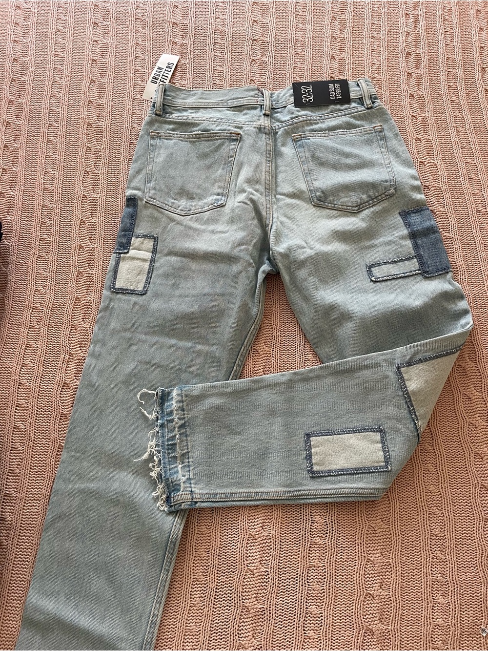 Light Wash Patchwork Jeans with Contrast Patches - Picture 4 of 5